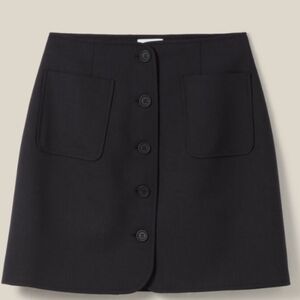 Claudie Pierlot Paris Classic Black Wool Button-Front Skirt Size 2